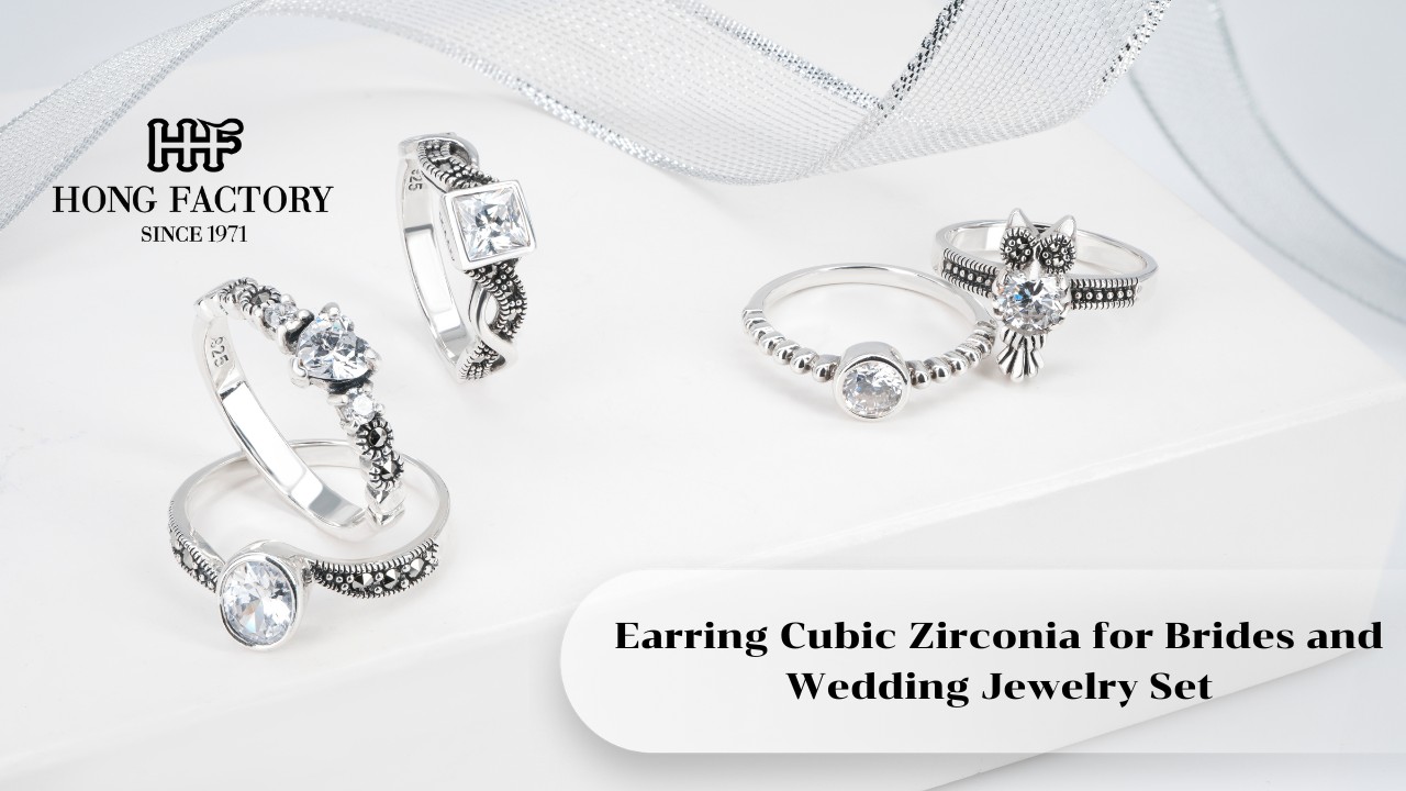 Earring Cubic Zirconia for Brides and Wedding Jewelry Set